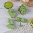 4PCS/Set Cookie Cutters Moulds Leaf Shape Plastic Baking Mould Cookie Cut Gw