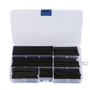 Black Assorted Sizes Heat Shrinkable Tube Sleeving Wrap Wire Kit 150Pcs