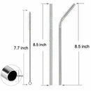 Set of 8 Stainless Steel Drinking Straws, 6 mm Reusable Metal Drinking Stra P3J3
