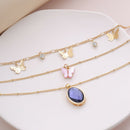 Elegant Women Necklace Multi-layer Butterfly Pendant Clavicle Chain Jewelry