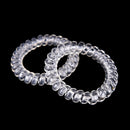 5X Lady Girl Clear Elastic Rubber Hair Ties Spiral Rubber Rope HairbandME