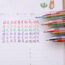 4x 6 in 1 Multicolor Rainbow Ballpoint BallPoint Pen Students Office Smooth Tool