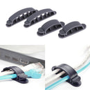 10Pcs Cable Cord Wire Line Organizer Plastic Clips Ties Fixer Holder Gray