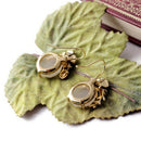 Sweet Earring Enamel Flower Ladybug Round Gem Short Drop Earring