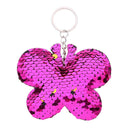 Butterfly Keychain Glitter Sequins Key Ring Women Car Bag Pendant (Purple) A