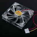 LED Light CPU Cooling Fan Computer PC Clear Case Quad 12CM Heatsink Red