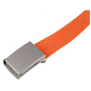 Unisex Plain Webbing Canvas Metal Buckle Belt (Orange)