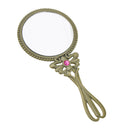 Lady Retro Hand Held Vanity Round Mirror Makeup Dresser Pocket Size Mirror