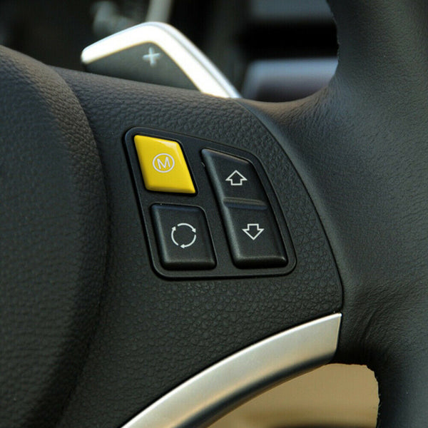 Yellow Steering Wheel M Mode Switch Button Protect for BMW E81 E82 E87 E88 M1