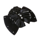Black Velvet Bowknot Barrette Hair Clip Snood Net for Women