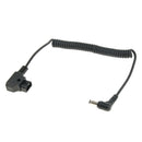 Coiled Power Supply Cable DC Plug 2.5x5.5mm Right Angle to D-Tap Connector for