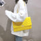 Fashion Women Shoulder Messenger Handbag Chain Leather Evening Bag (Yellow) A