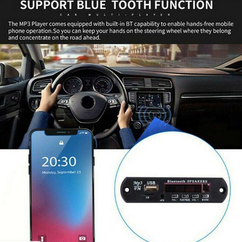 12V MP3 WMA Decoder Board Audio Module USB TF Radio Bluetooth5.0 WirelessB Ew