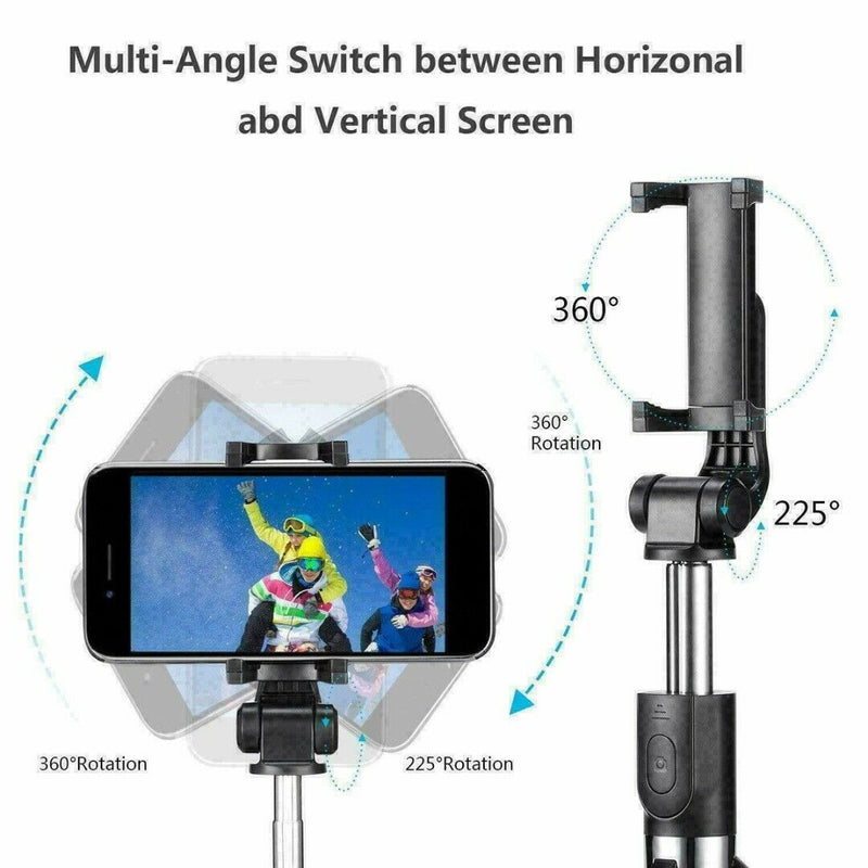 3 in 1 Wireless Selfie Stick Phone Tripod Extendable Telescopic Stand w/ Remote