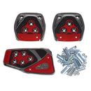 Red Black Nonslip Pedal Pad Cover 3 Pcs for MT Auto Car H7G9