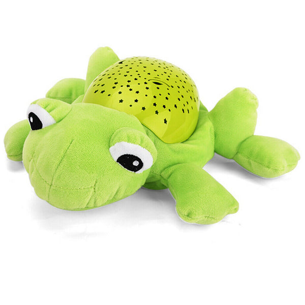 Baby Sleep LED Lighting Stuffed Frog Animal Night Lamp Plush Projector Gift