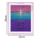 Full Drills 5D Diy Diamond Painting Kit, Seaside Shaped Drill Embroidery Cr