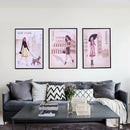 3Pcs Fashion Art Oil Painting Canvas Picture Girl Wall Home Decor 40x60cm