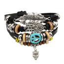 Unisex Men Women European Fashion Handmade Alloy Bead Multi Bracelet A