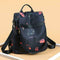 Women Print Black Nylon Backpack Anti Theft Girls Travel School Shoulder Bag