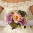 Artificial Silk Peony Orchid Flower Wedding Bouquet Home Garden Decor Purple