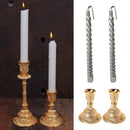 2x Alloy Candelabrum Candelabra Candle Holder with 2 Spiral Twist Candles
