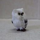 Cute Lovely Owl White Black Furry Christmas Bird Ornament Decoration-Ador.AU