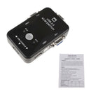 2-Port USB VGA KVM Switch Box for Mouse Keyboard Monitor Sharing Computer PC