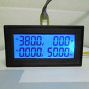 6in1 AC 60-500V/20A Blue Backlight LCD Digital Multifunctional Panel Meter