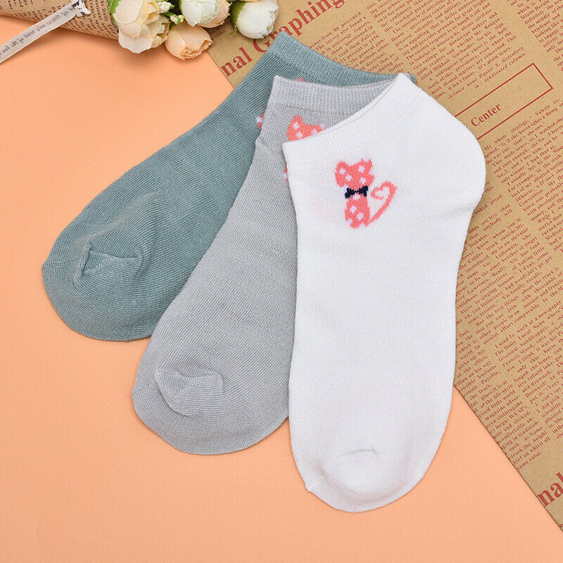 Women Tie the cat Comfo rtable Cotton Sock Slippers Short Ankle  OZ