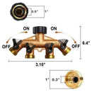 Hose Splitter 3/4 Inch, Solid Brass Pipe Connector,Garden Hose Distributor