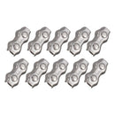 10 Pcs 3mm Duplex Clips Stainless Steel Wire Cable Rope Grips Clamps Calipe