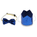 2x Cat Dog Birthday Crown Hat Dog Party Bowkot Headband Headwear Costume