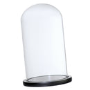 Glass Landscape Flower LED Light Ornament Cover Dome Display Stand _Black F