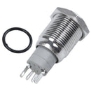 19mm Self Locking Blue LED 24V Stainless Steel Push Button Switch SPDT