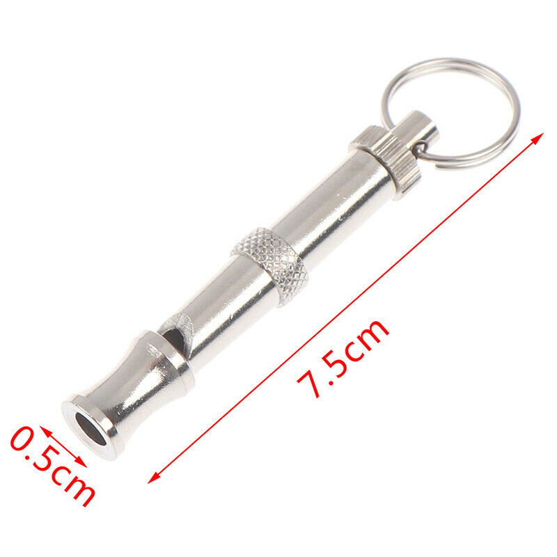 2 PCS SET  Pet Dog Training Whistle Dog Supplies SilverJ Cy