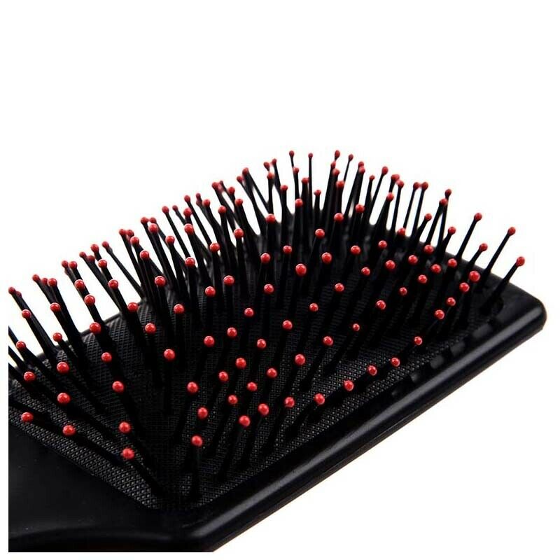 Professional Black Paddle Cushion Hair Massage Brush Hairbrush Comb J6T7