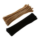 100pcs Chenille Stems Pipe Cleaners DIY Shilly-stick Twist Rod Brown & Black