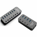 Aluminum Alloy Multifunctional 4 Port USB 3.0 HUB Independent Switch LED In