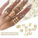 13pcs/set Rhinestone Letter Ring Women Geometric Knuckle Rings Jewelry Gift