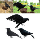 3x Simulated Crow Statue Lifelike Bird Raven Garden Decor Artificial Feather