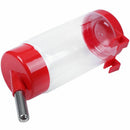 Pet Puppy Rabbit Dog Hanging Fountain Bottle Water Feeder Red Clear 350ml C6Z1