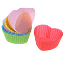 6PCS Silicone Mold Heart Cupcake Muffin Baking NonsticHeat Resistant Reusab_J Gw