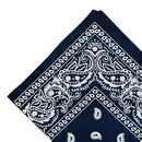 Cotton Double Sided Paisley Cowboy Bandana Head Wrap Wristband Kerchief Navy