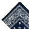 Cotton Double Sided Paisley Cowboy Bandana Head Wrap Wristband Kerchief Navy