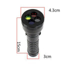 LED Flashlight Signal Torch Lamp 4-Color Light Rechargeable Camping Outdoor