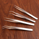 2Pcs Stainless Steel Nail Art Tweezer Tool Gems Eyelash Nail Art Picking Tools