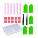 24Pcs Diamond Painting Tools Kits Stitch Accessories Pen Tweezers Glue Tray