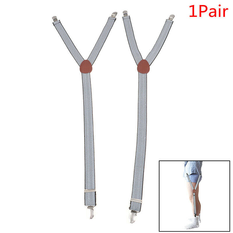 1Pair Y Shape Shirt Stays Garters Military Holder Non-slip Clamps Leg Suspend Gw