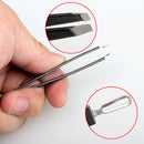 Professional Stainless Steel Eyebrow Slanted Tweezers + Blackhead Rmover 2 In 1